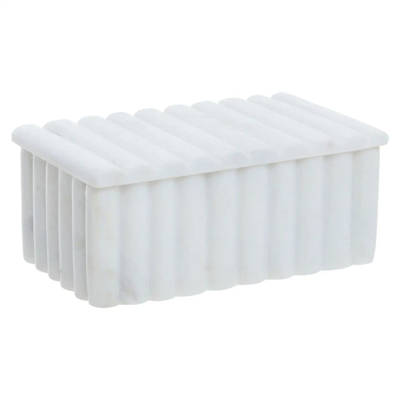 Scallop rectangular marble box