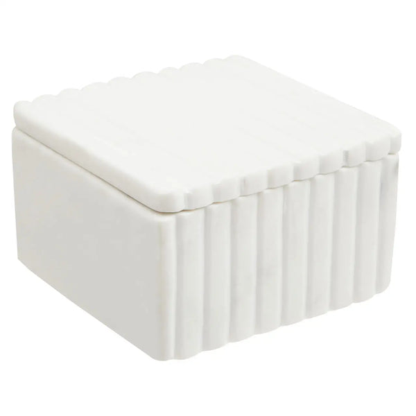 Scallop square marble box