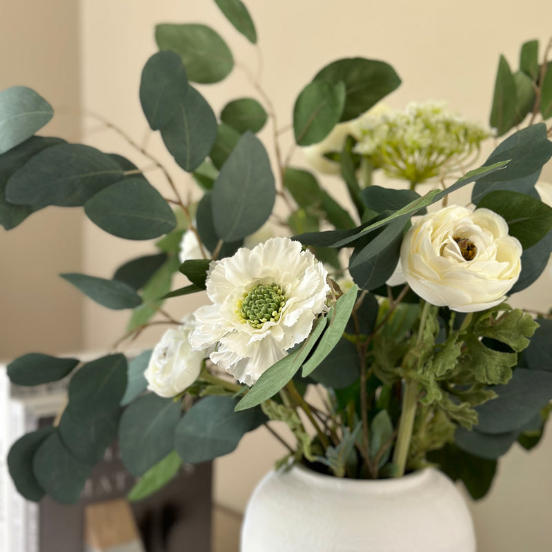 Green & White Faux Bouquet