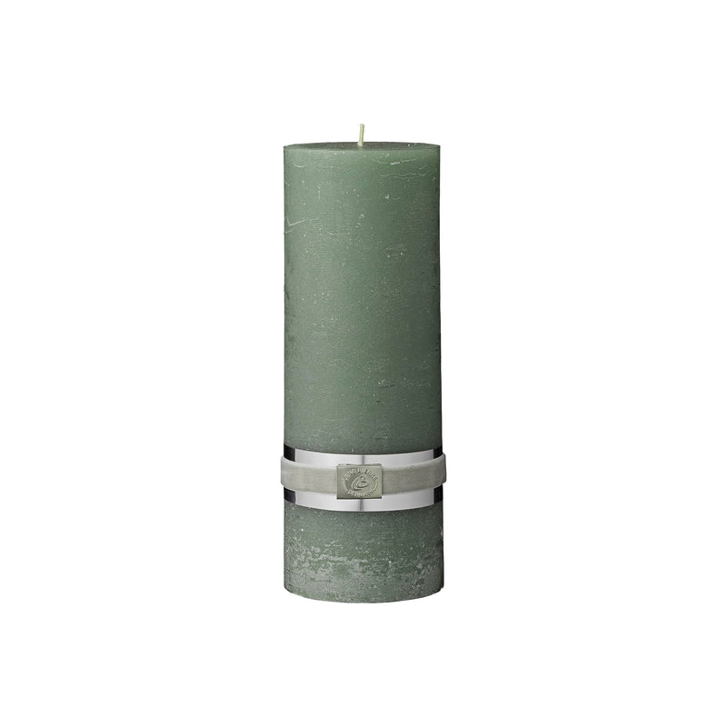Rustic Green Pillar Candle Large