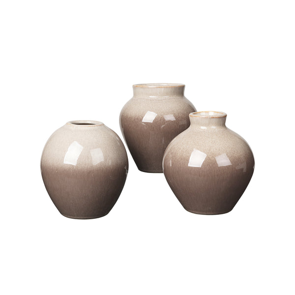 Camille Mocha Vases - Set of 3 Small.