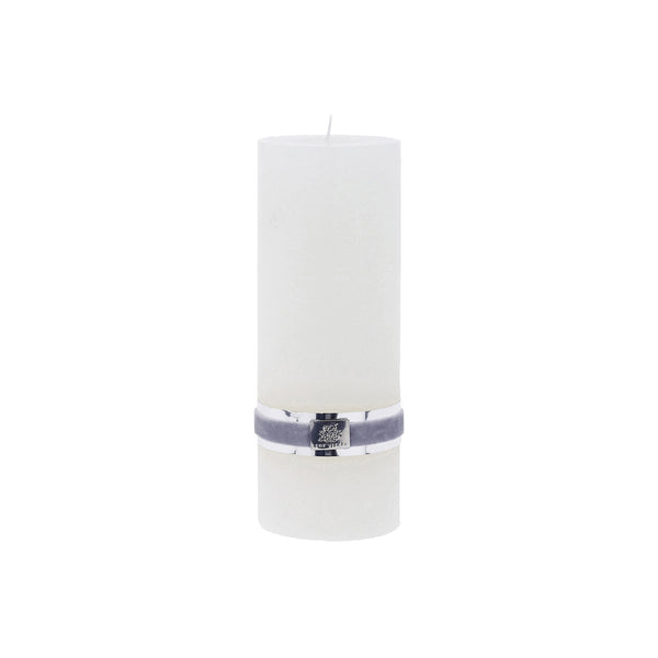 Rustic Pillar Candle White.