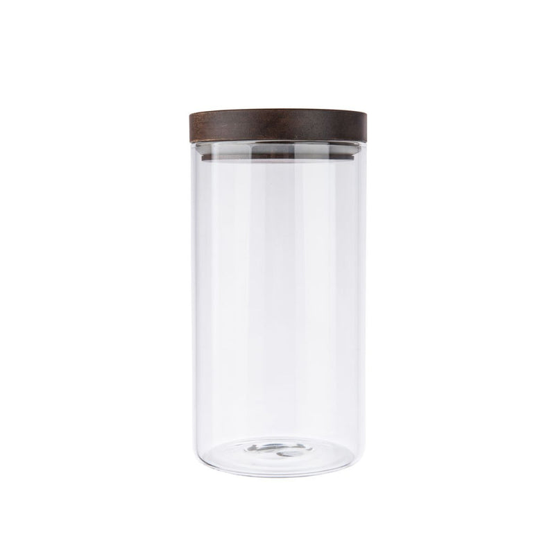 Glass & Acacia Storage Jars