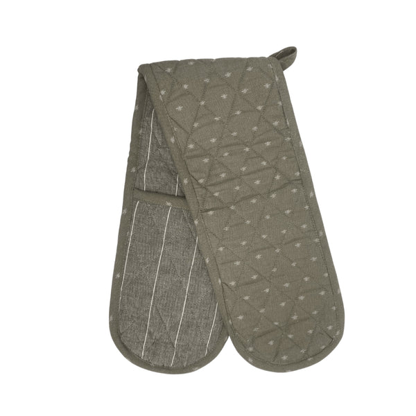 Sage green Bee Double Oven Glove