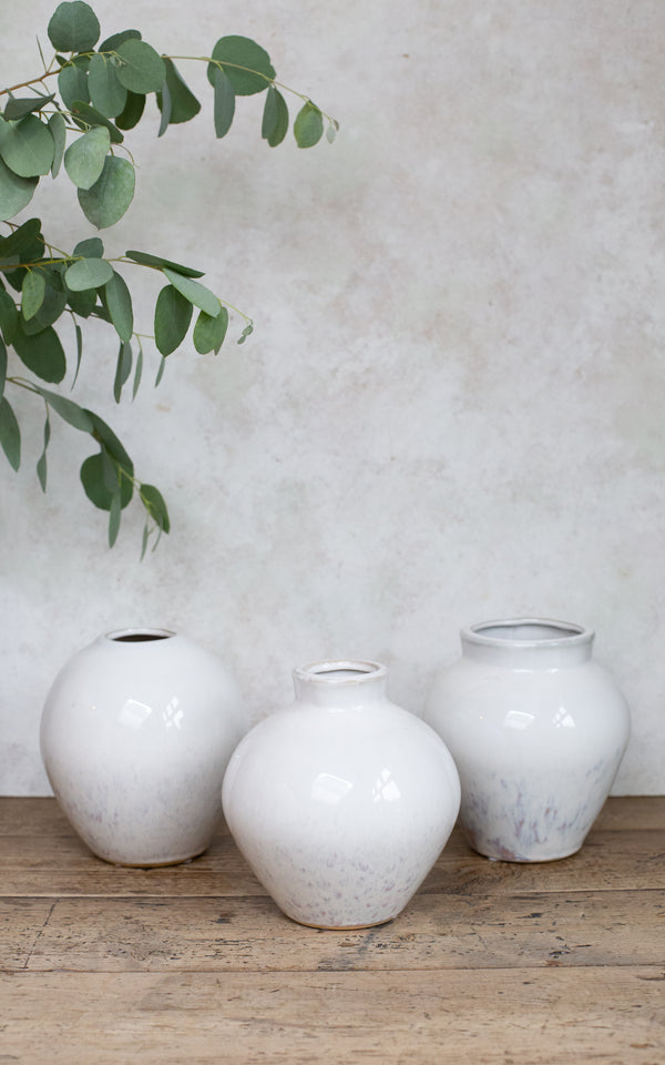 Camille White Vases - Set of 3 Small
