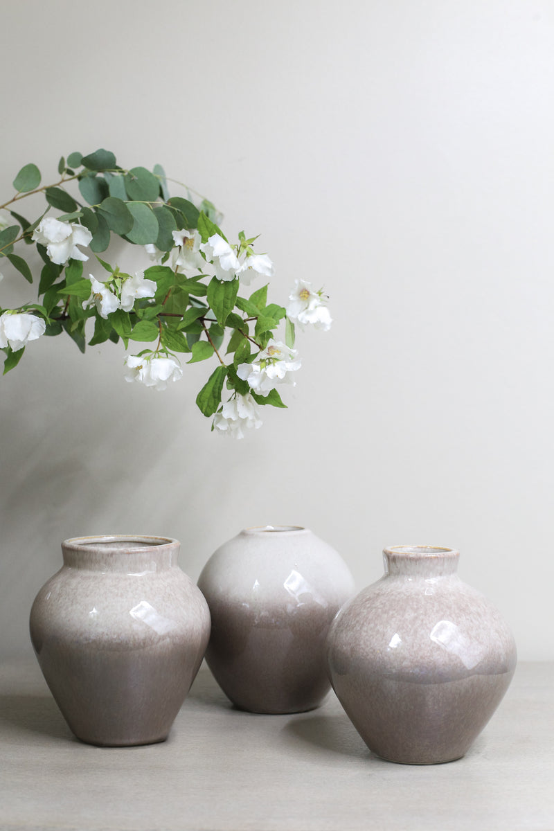Camille Mocha Vases - Set of 3 Small