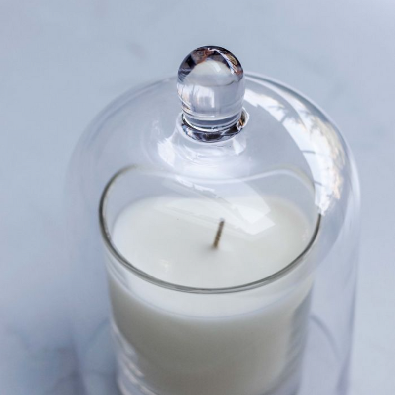 Clear Glass Candle Cover